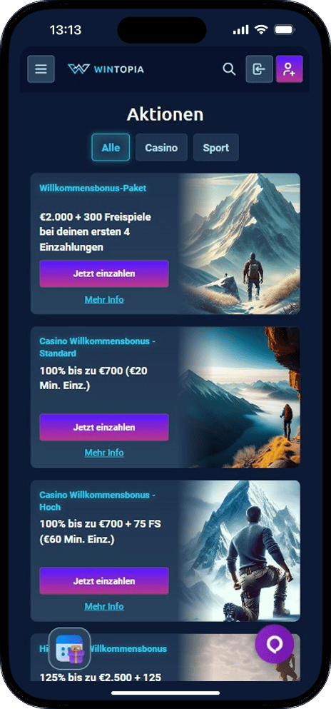 Wintopia Aktionen
